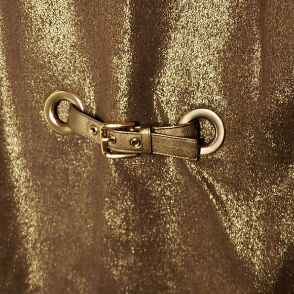 Per  Se  Wool Blend Metallic Gold Sheath Dress - Picture 4 of 7